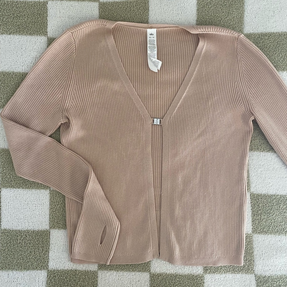 Alo Yoga Knit Salana Women Cardigan Top - Picture 5 of 10